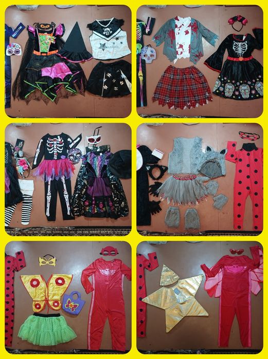 Карнавальний костюм Плаття. 5-6роки. Різні. Скелет. Відьма. Ле