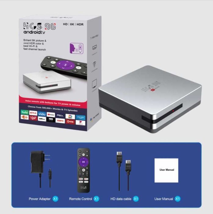 Смарт TV приставка  4Gb/64Gb  HCS 96 TV Box 8K Android 14