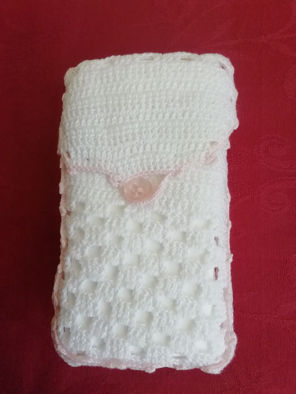 Porta-lenços de crochet, novo