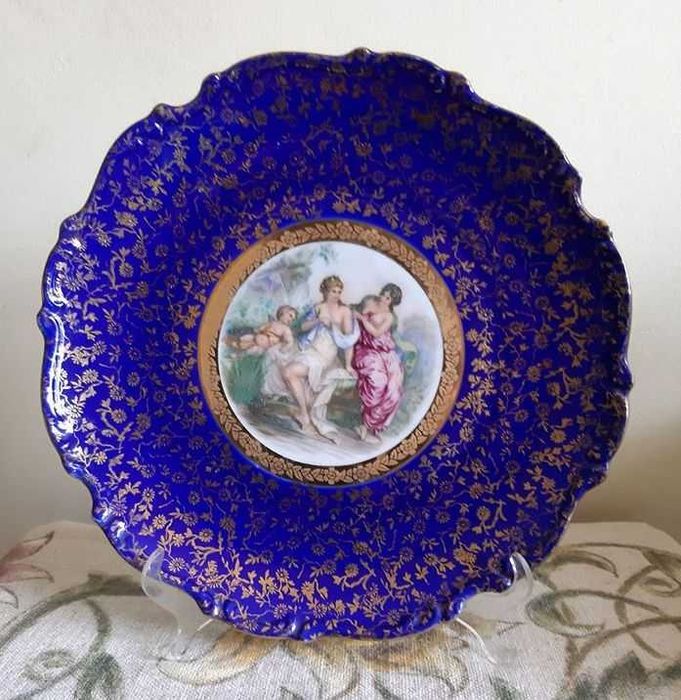 Prato Antigo para pendurar em Porcelana da Bavária