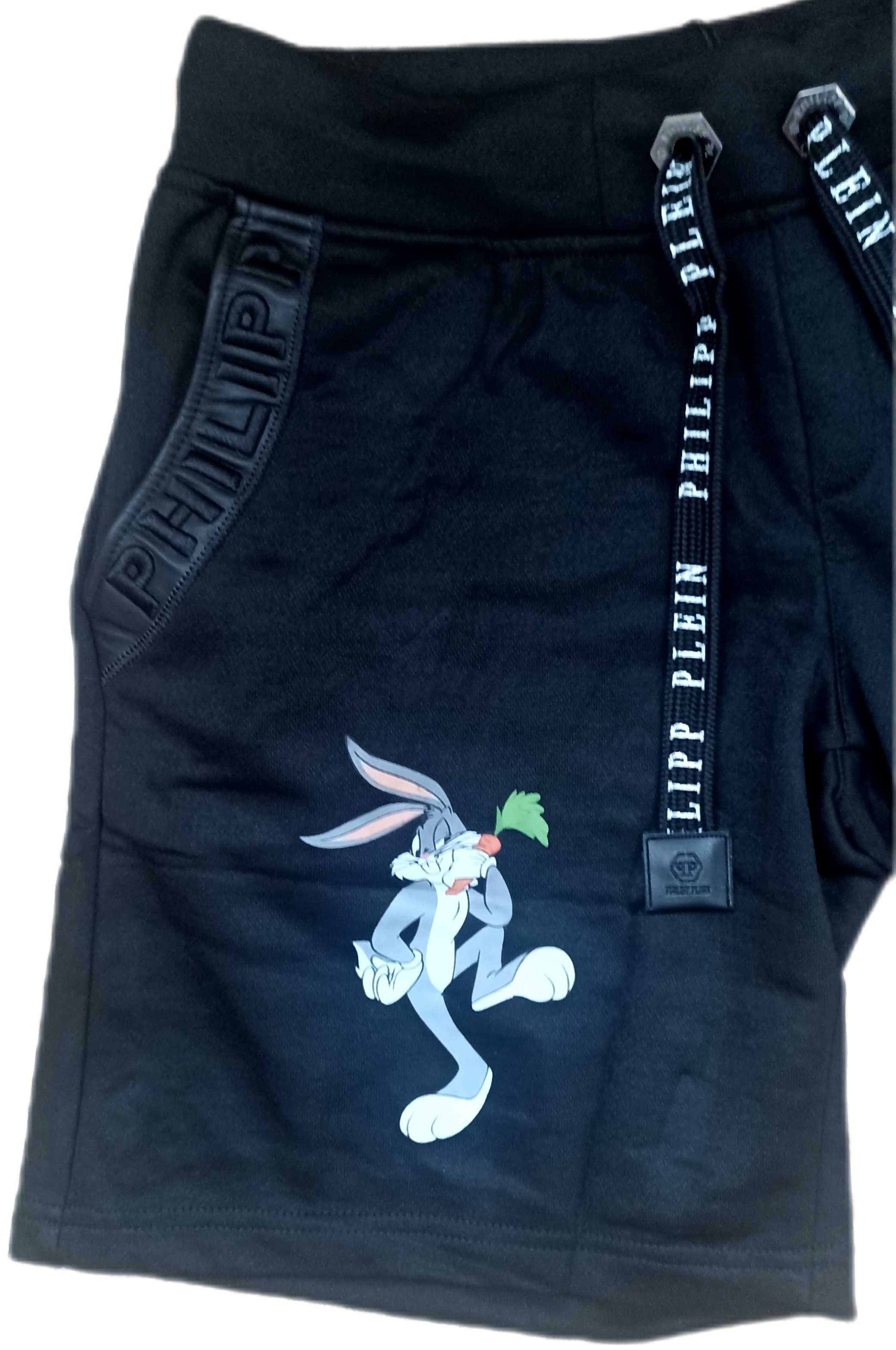 PHILIPP PLEIN Spodenki Czarne Bawełniane r.S,M,XL