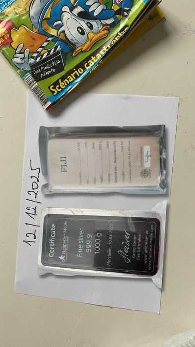 lingote de prata de 1 kg