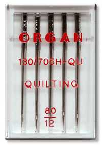 Igły do pikowania półpłaskie Organ Quilting 80