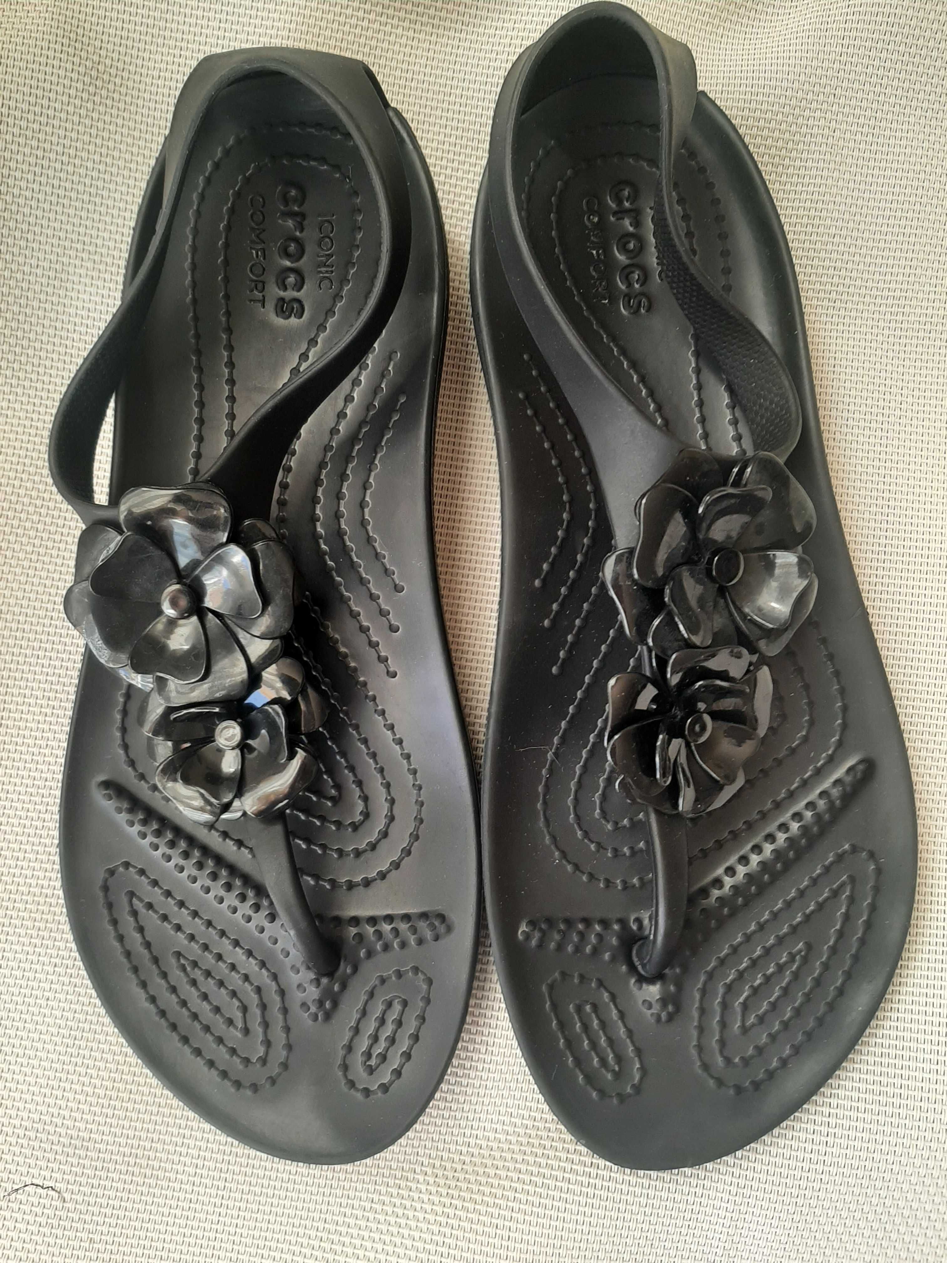 Sandały Crocs Serena flip czarne stan idealny w7