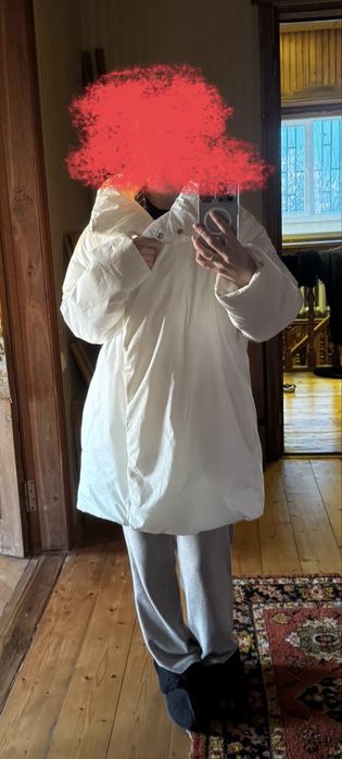 Біла куртка пуховик H&M, розмір М