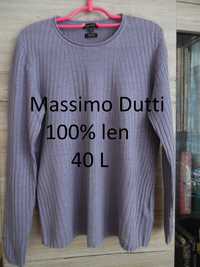 40 L Massimo Dutti lniany sweterek sweter 100% len idealny