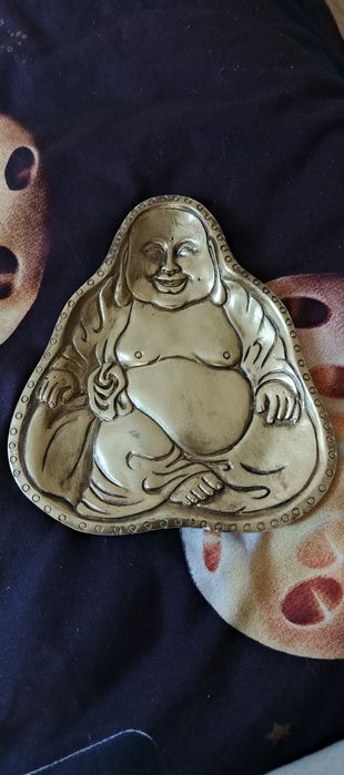 Tacka dekoracyjna w kształcie Buddy Podstawka Budda taca ozdobna 15x17