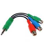 Adapter na kablu JACK 3,5mm wtyk - 3 x RCA