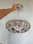 Srebrna lampa sufitowa 3 pkt glamour żyrandol
