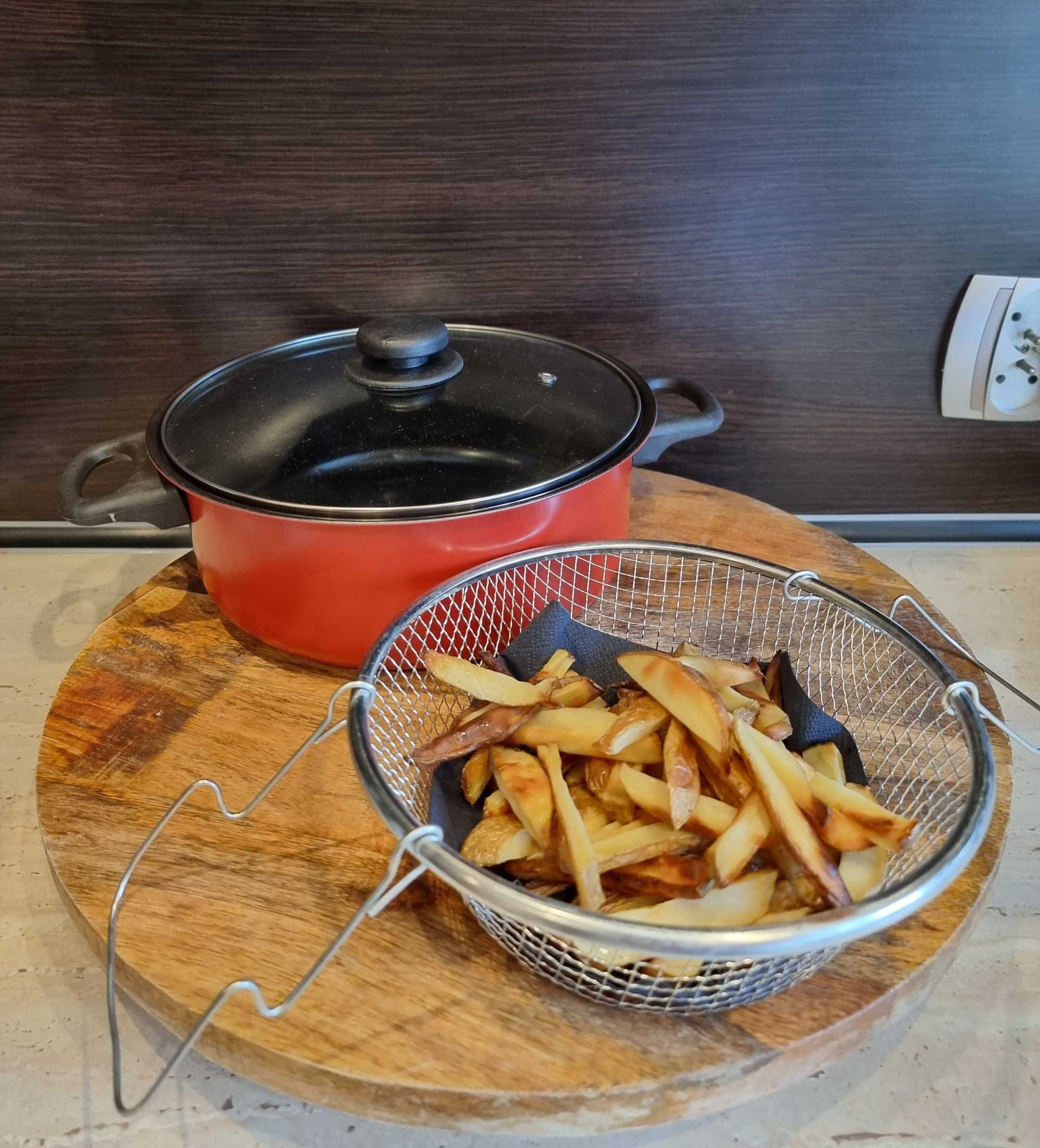 Garnek do smażenia frytek 3 elementowy