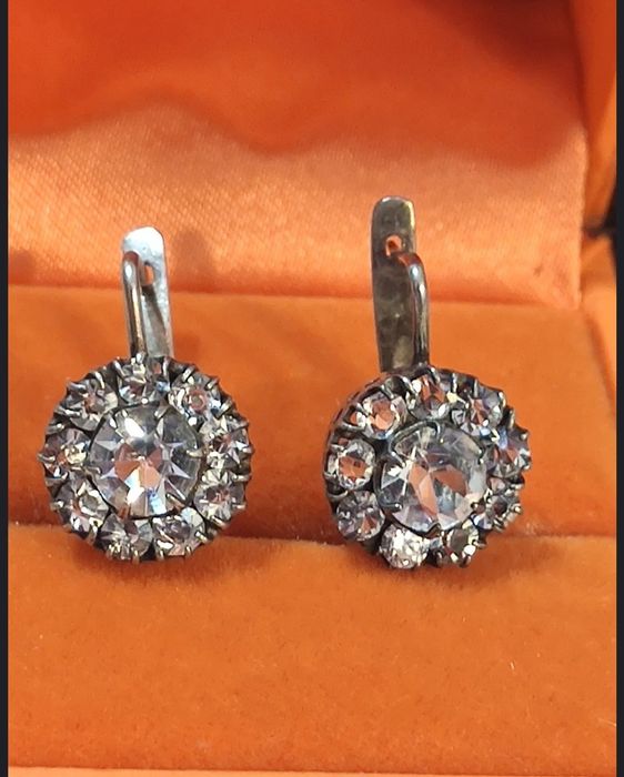 Серьги серебро,горный хрусталь,советские,875 проба