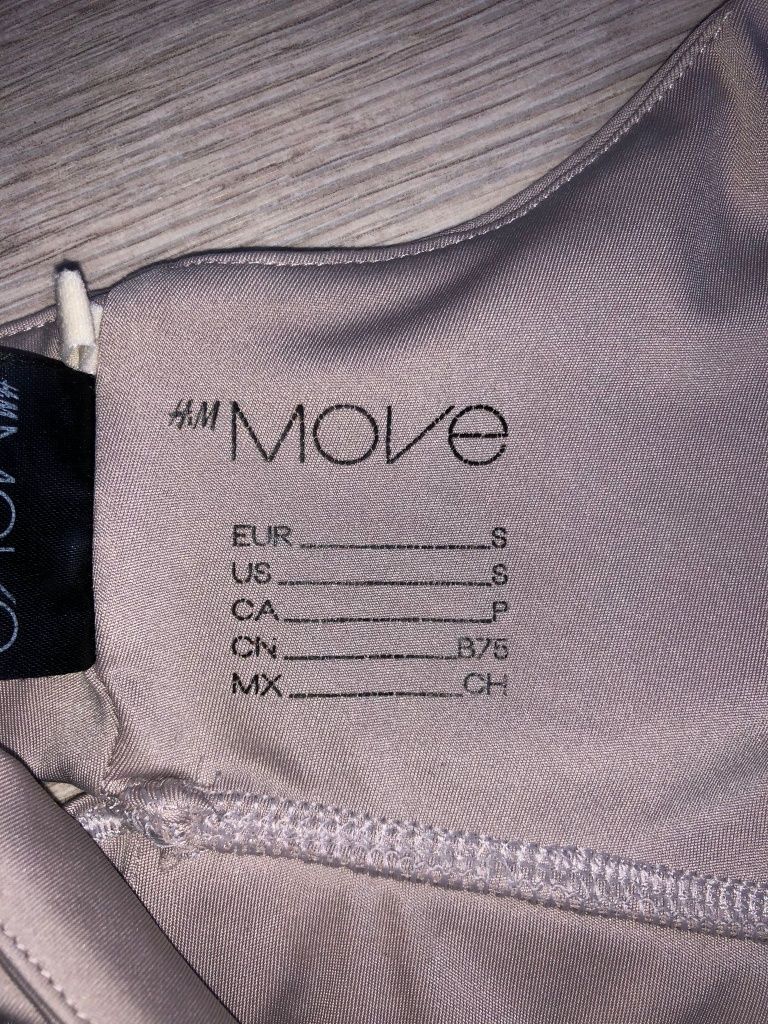 Stanik/top sportowy beżowy pudrowy róż H&M MOVE rozmiar S/36!