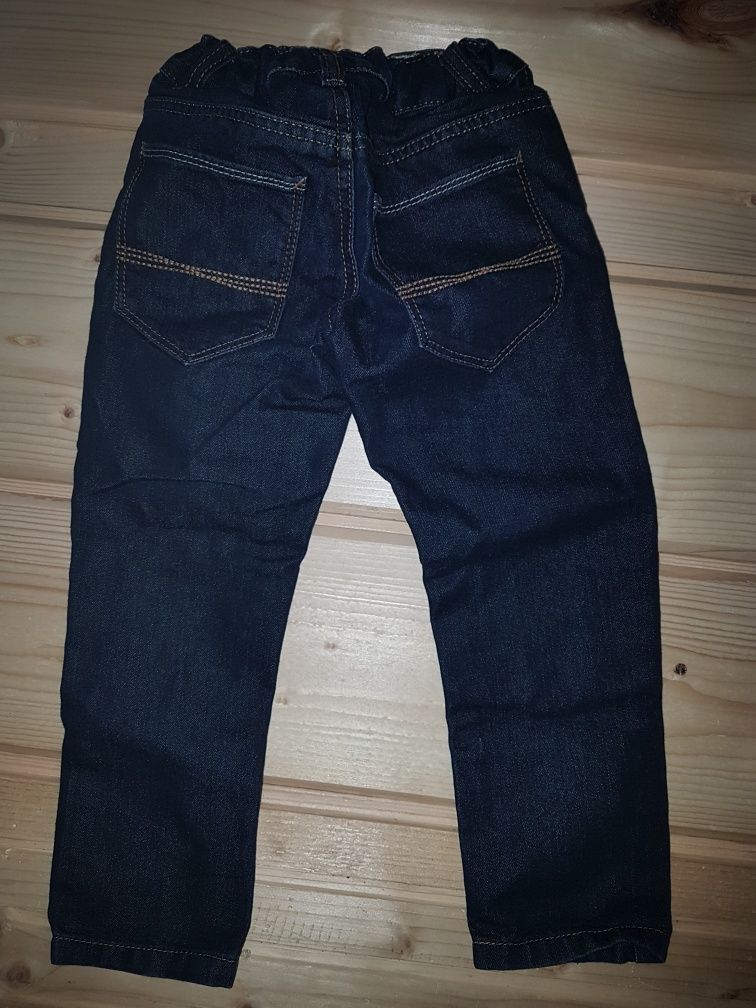 Spodnie dla chłopca jeansowe, jeansy, dżinsy, z regulacją w pasie, 104
