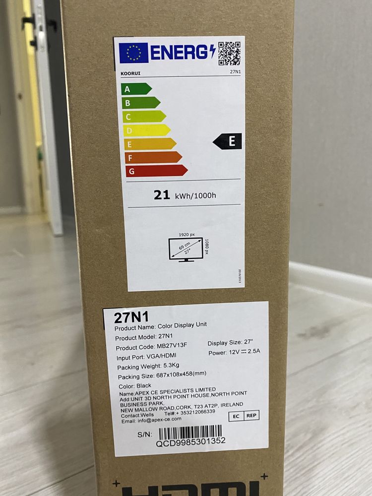 Монітор 27" Koorui 27N1 Full HD IPS 75 Гц