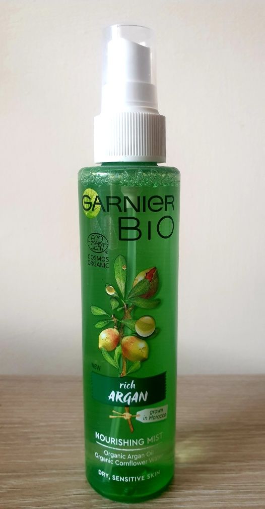 Garnier Bio mgiełka nawilżająca do twarzy z olejem arganowym 150ml.