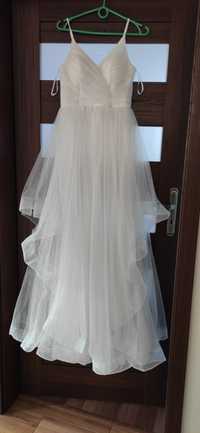 Biała suknia balowa, ślub cywilny, rozmiar S