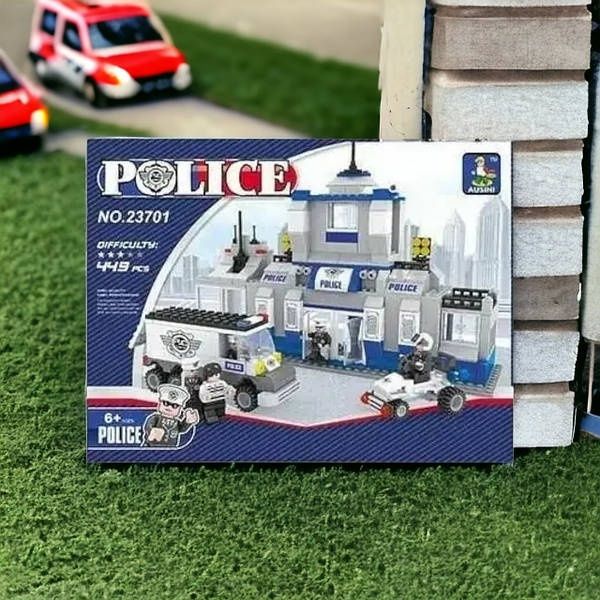 Дитячий конструктор Поліцейський відділок 449 деталей, іграшки Поліція