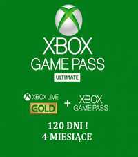 Xbox game pass Ultimate 4 miesiące 120 dni