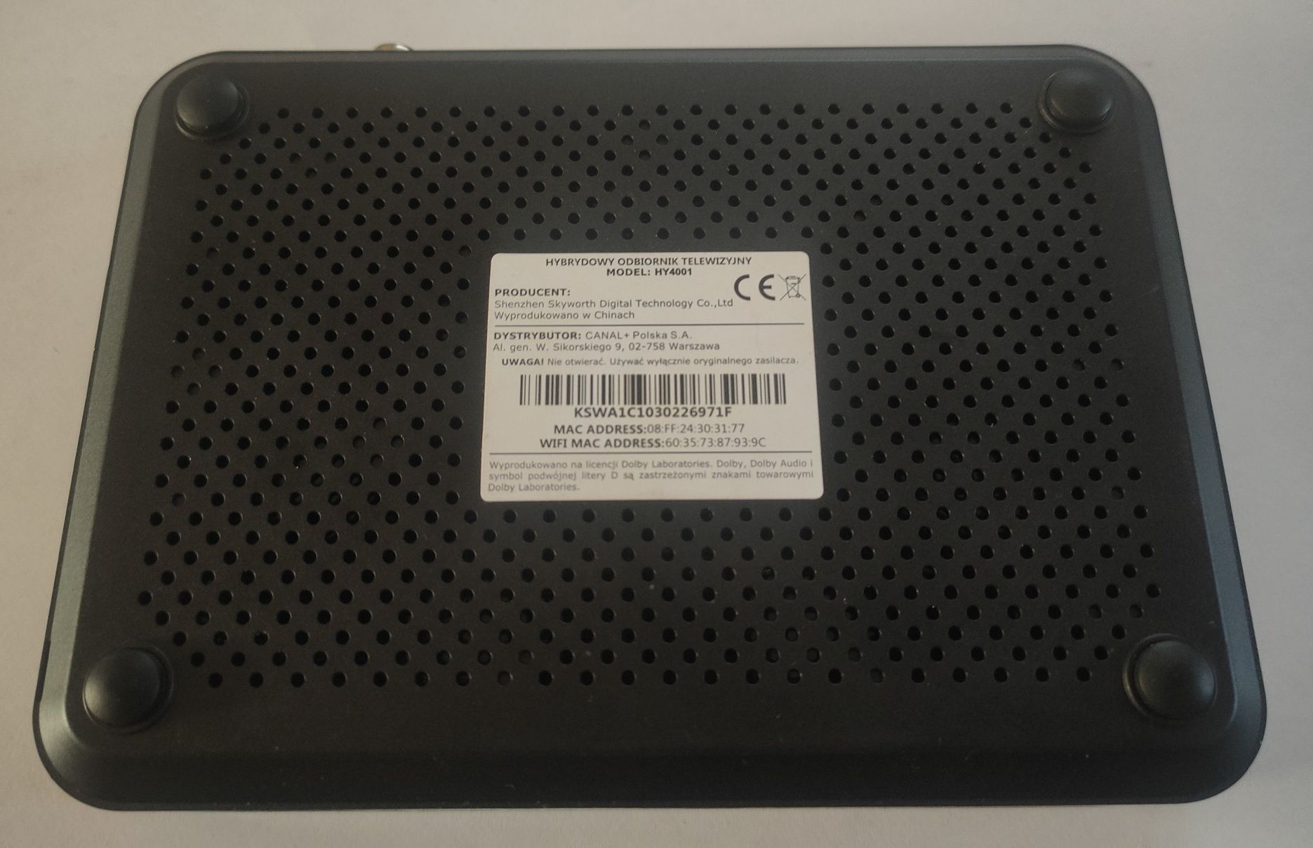 Canal+ BOX 4K, Android TV, DVB-T2, HY4001