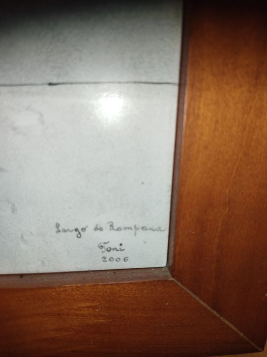 Painel de azulejos pintado á mão.