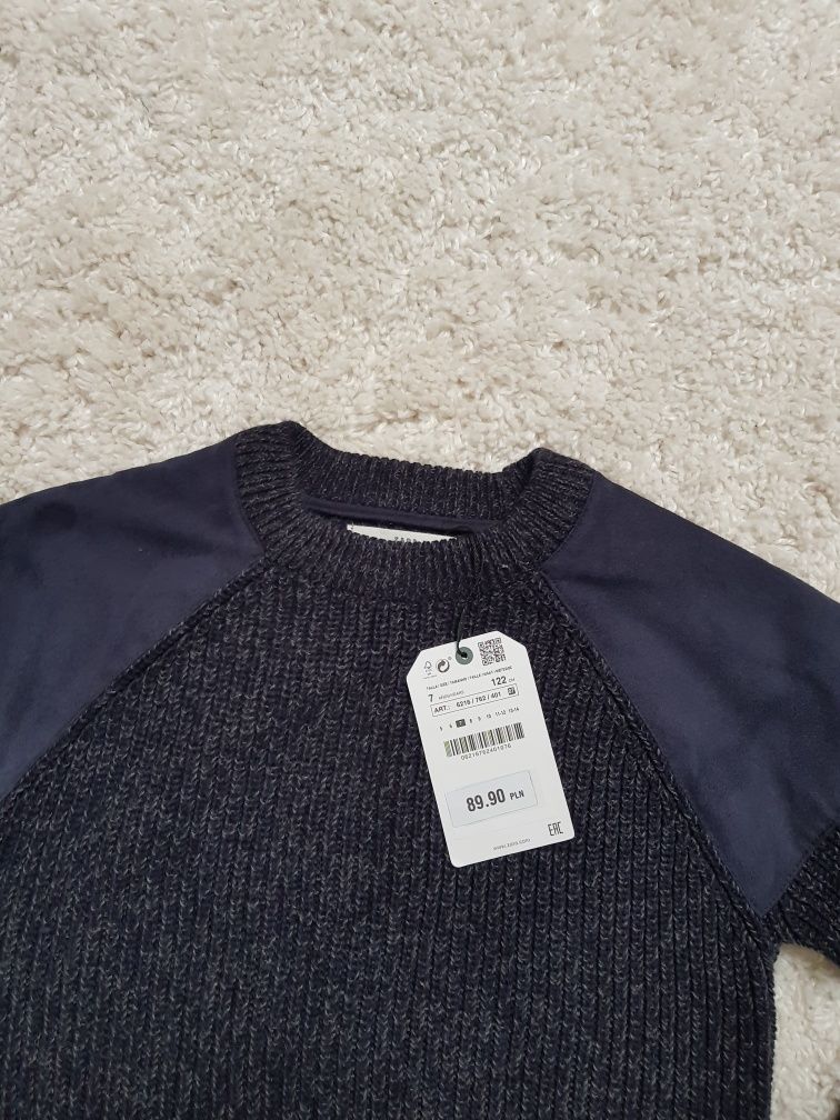 ZARA 122 nowy sweterek sweter granatowy elegancki