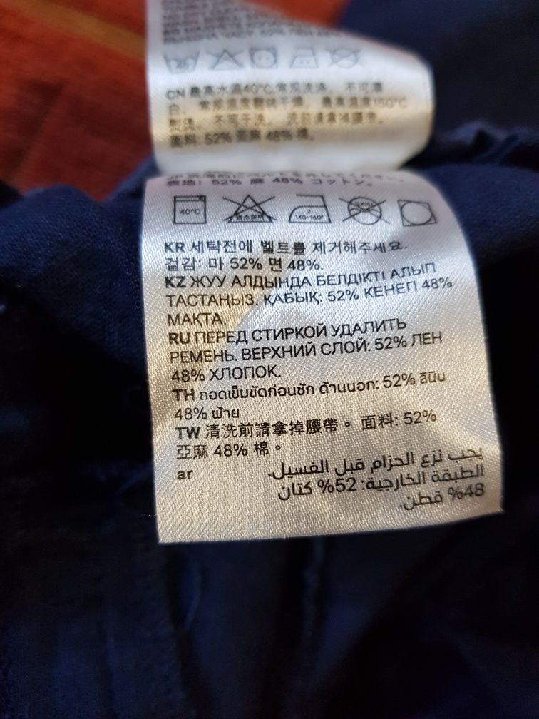 Новые льняные штанишки для малыша, бренда h&m, 92
