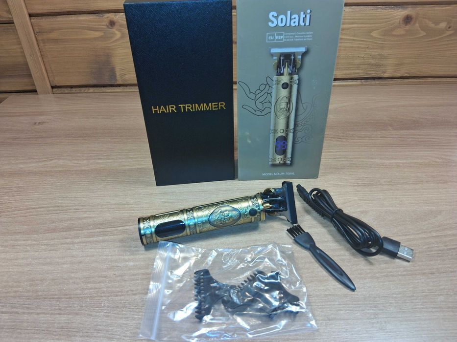 E175 Profesjonalny Trymer Solati JM-700AL Złoty LCD Broda Włosy