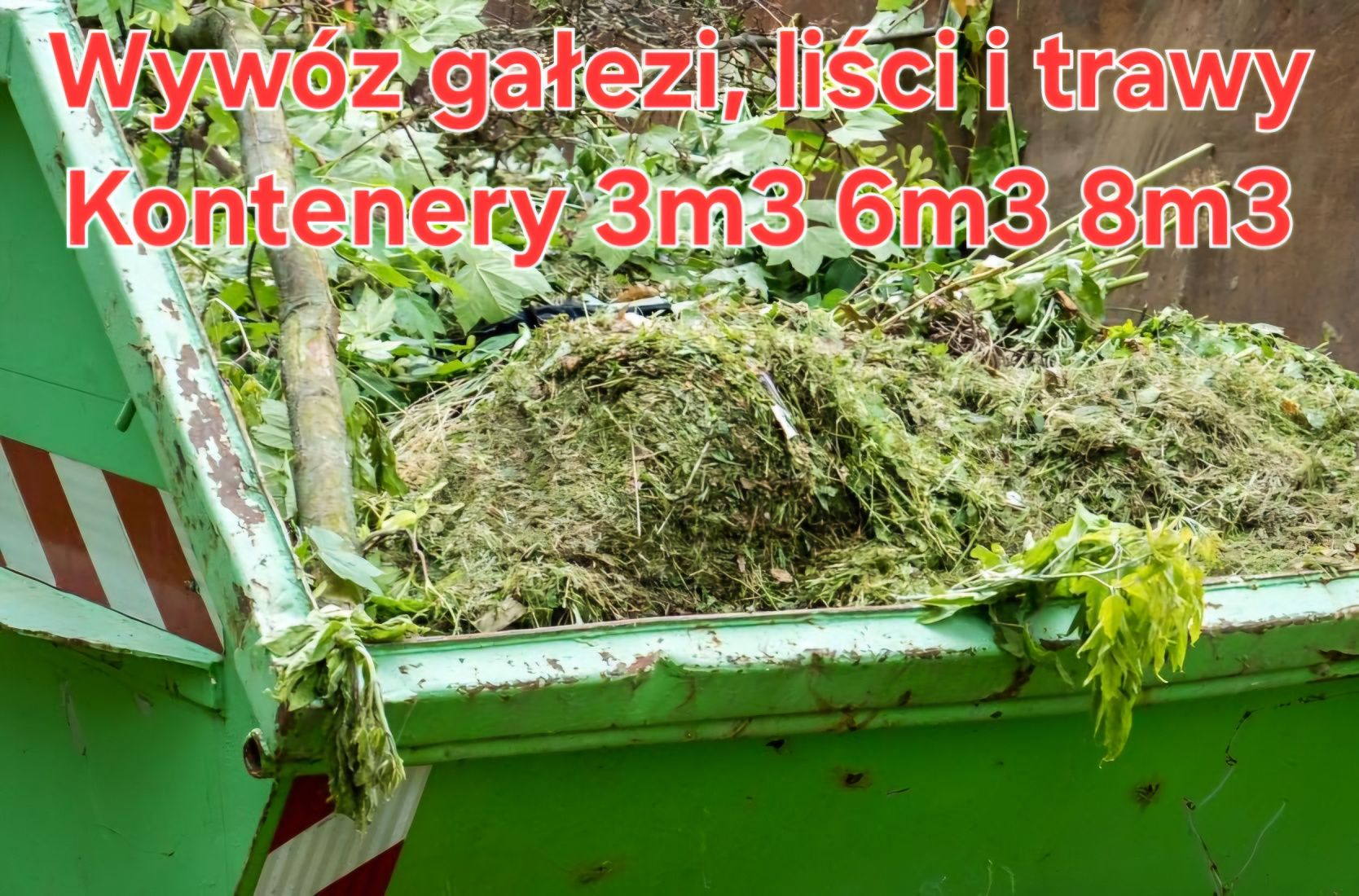 Wywóz gruzu, liści, gałęzi i ziemi, odpadów  kontener transport piasek