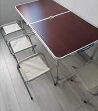 Стол раскладной для пикника + 4 стула,обеденный /Стіл міцний, обідній