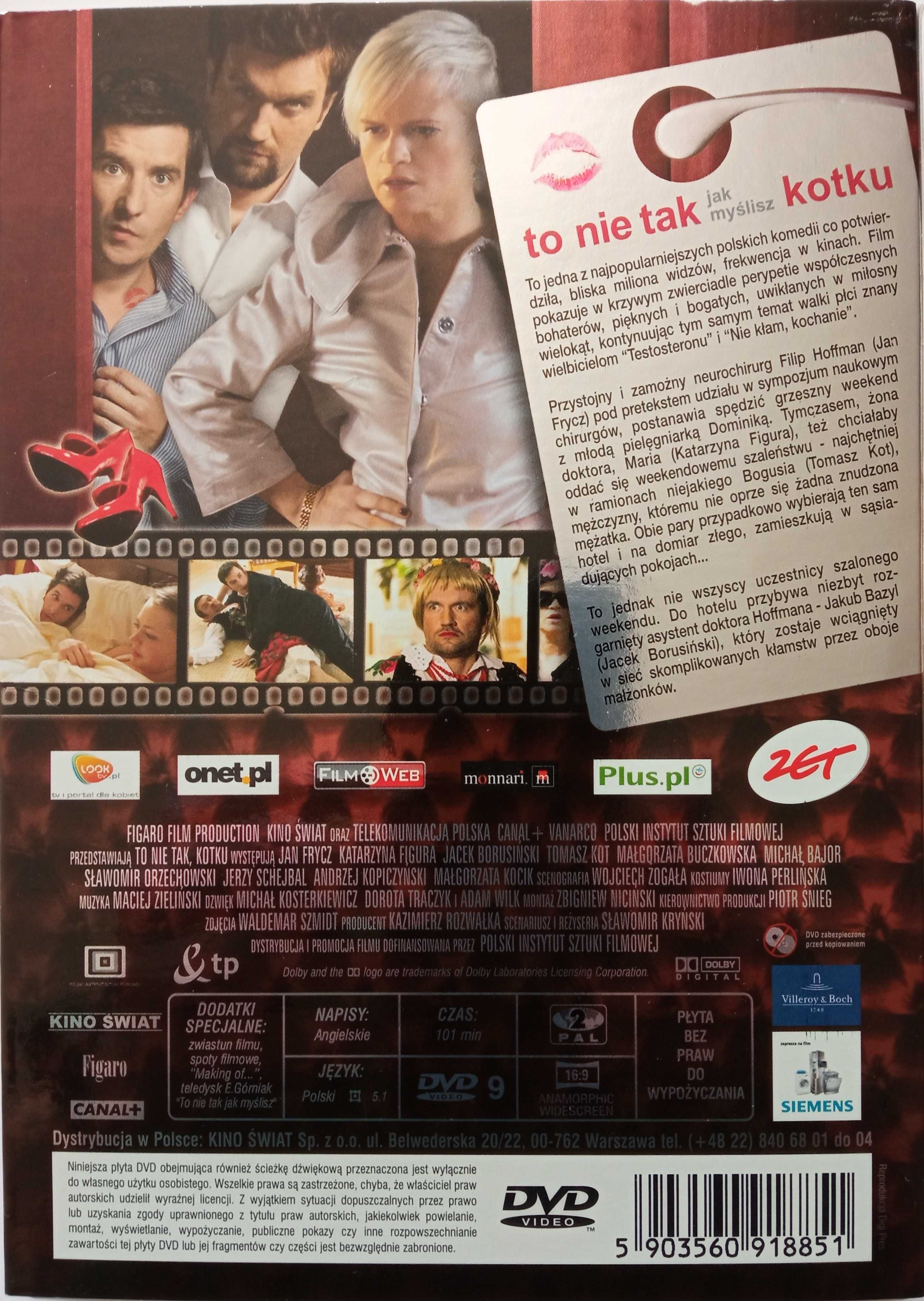 To nie tak jak myślisz kotku DVD Katarzyna Figura, Jan Frycz