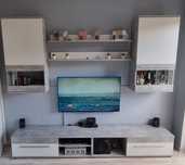 Mebloscianka RTV bialy + beton techniczny - Stan idealny