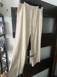 letnie lniane bezowe spodnie vintage hippy