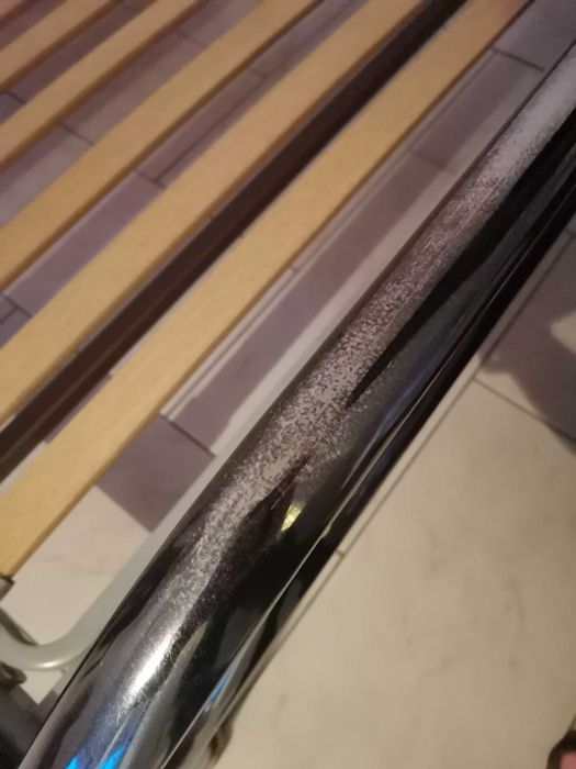 Łóżko, metalowa rama złoto-srebrna 120x200