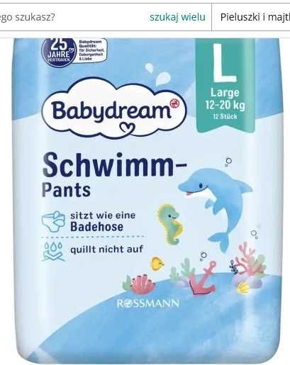 BABYDREAM Pieluszki Do Pływania M 7-13kg 2x12 sztuk