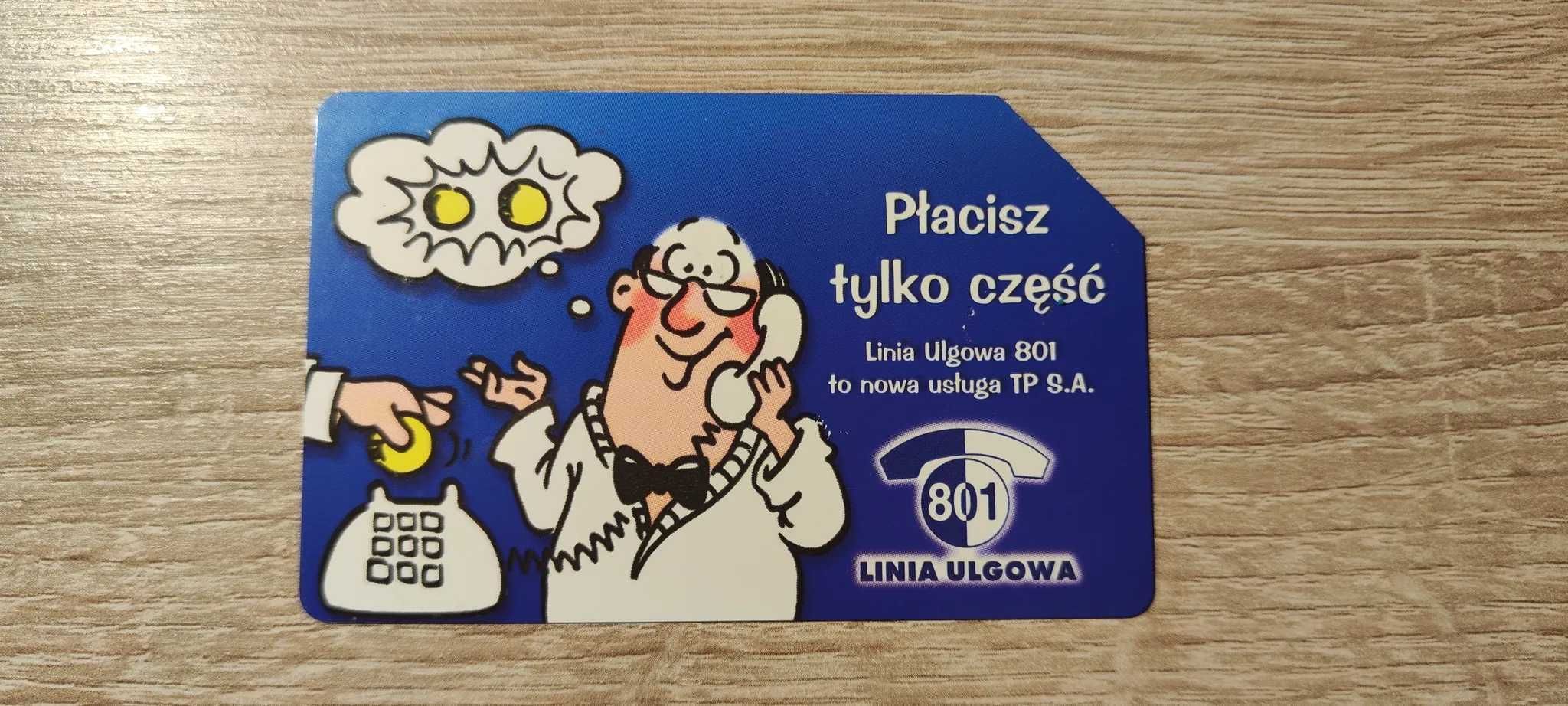Karty telefoniczne - 801 Linia ulgowa - płacisz tylko część