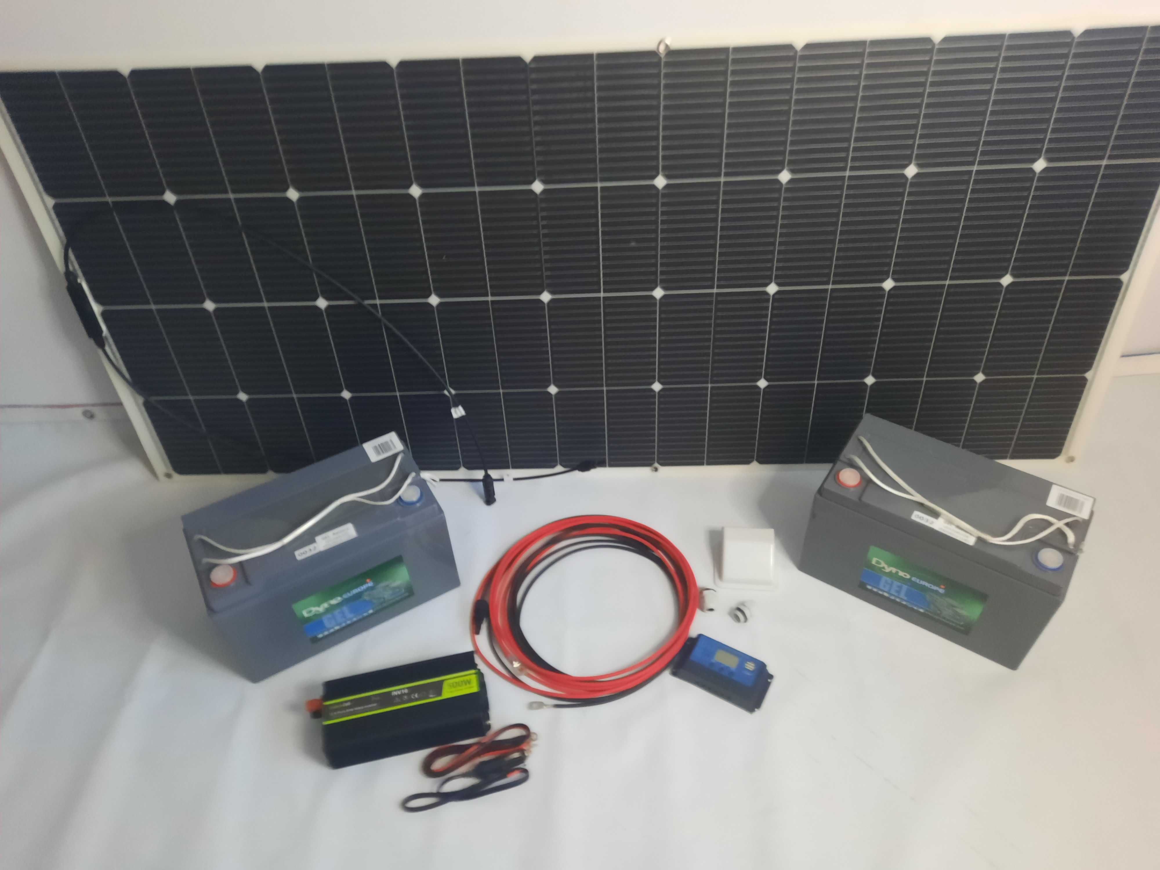 kamper przyczepa solar 200w akumulator GEL 110 regulator przetwornica