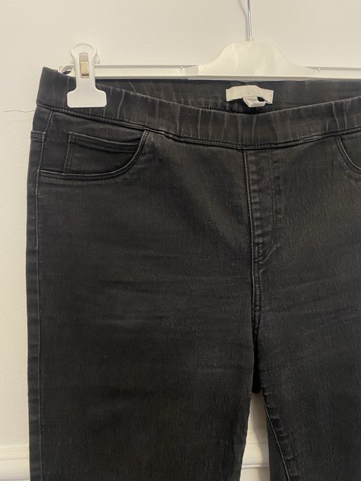Spodnie tregginsy 44 XL H&M czarne jeansy 2 sztuki