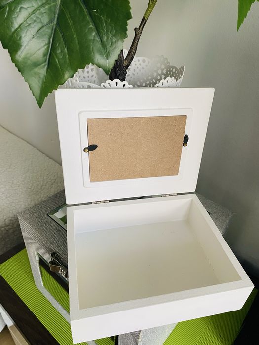 Szkatułka z miejscem na zdjęcie pojemnik deco box with foto biały