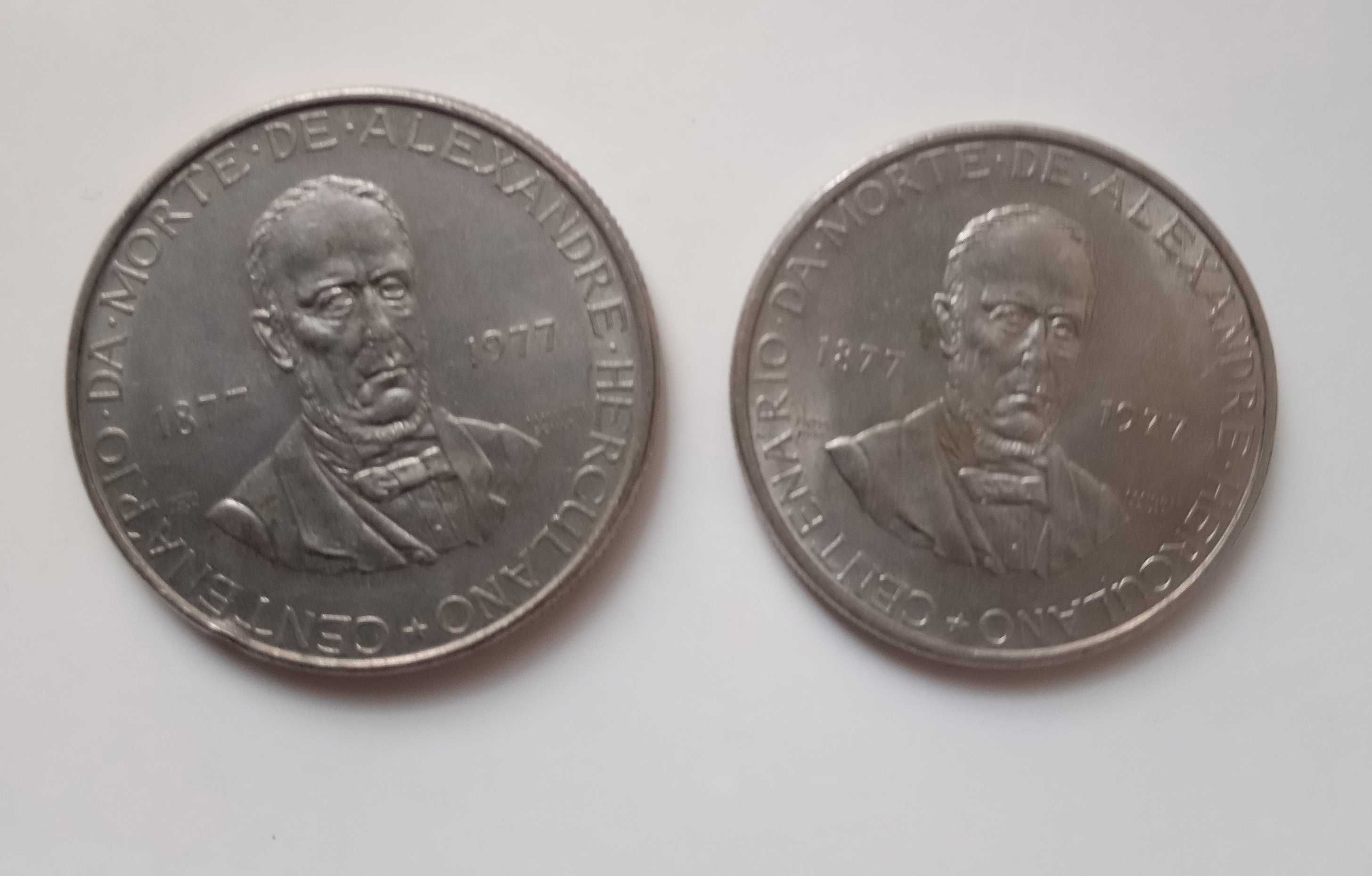 2 moedas circuladas centenário da morte de Alexandre Herculano