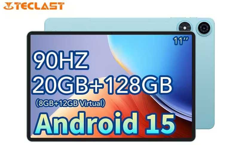 Планшет Teclast P50 11" 20Gb/128Gb 90Hz Android 15 2025 Dual SIM LTE