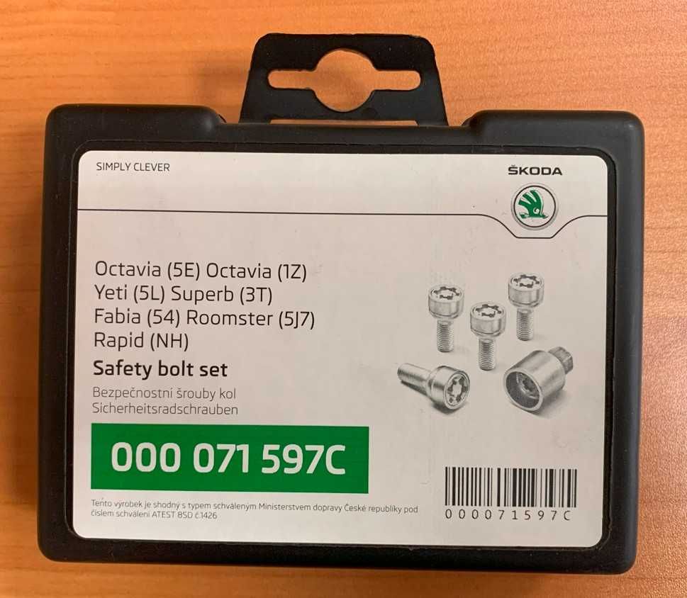 Komplet śrub / Śruby zabezpieczające koła Skoda Octavia, Superb