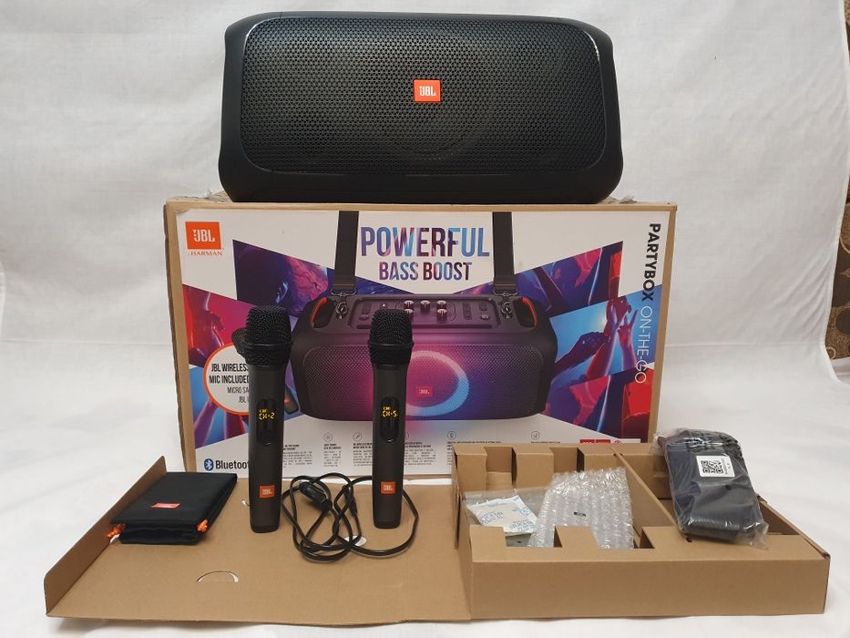 Колонка JBL PartyBox On The Go Bluetooth мікрофон сабвуфер акустика