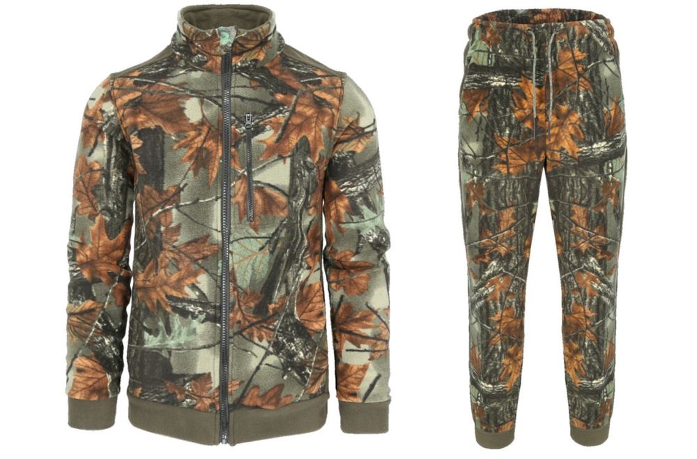 Nowy Komplet Polarowy Myśliwski Wędkarski Kurtka + Spodnie LAS ( L/XL)