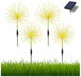 Lampa Solarna Ogrodowa Dmuchawiec 4szt 120 LED Ciepłe Światło Wbijana