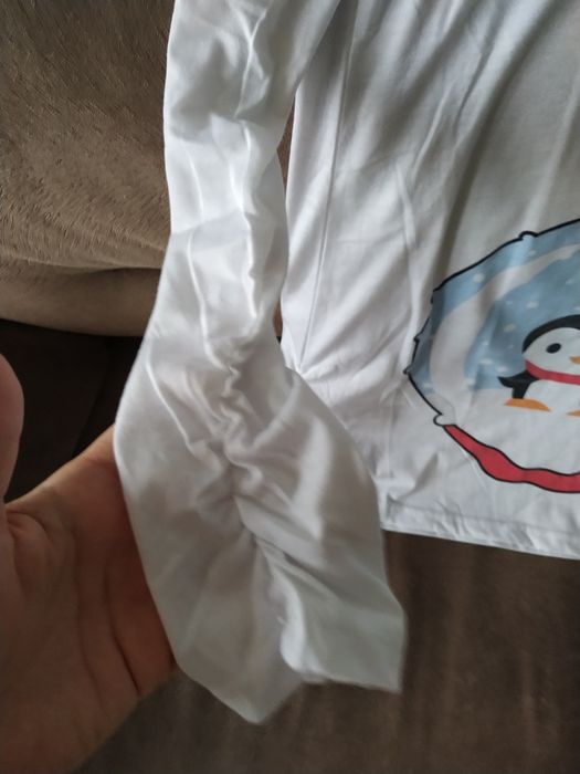 Bluzka świąteczna z pingwinkiem na brzuchu