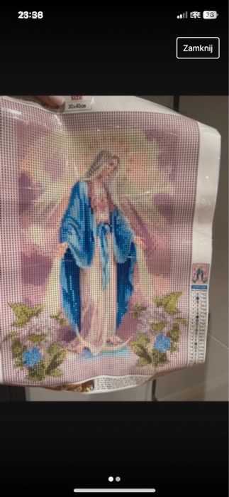 Haft diamentowy matka boska 3d nowy maryja