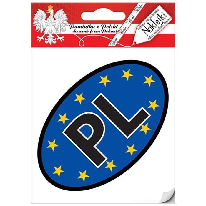 Naklejka Auto PL - UE (wewnętrzna) Polska - Unia Europejska