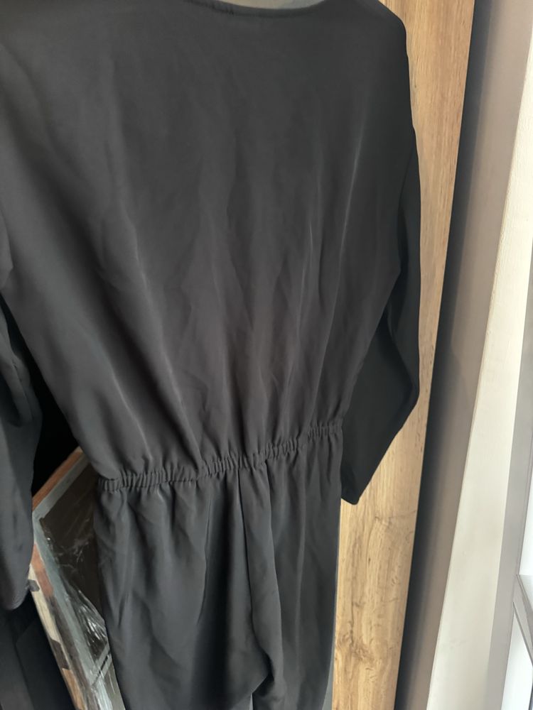 Długi zwiewny kombinezon H&M czerny damski 38 M