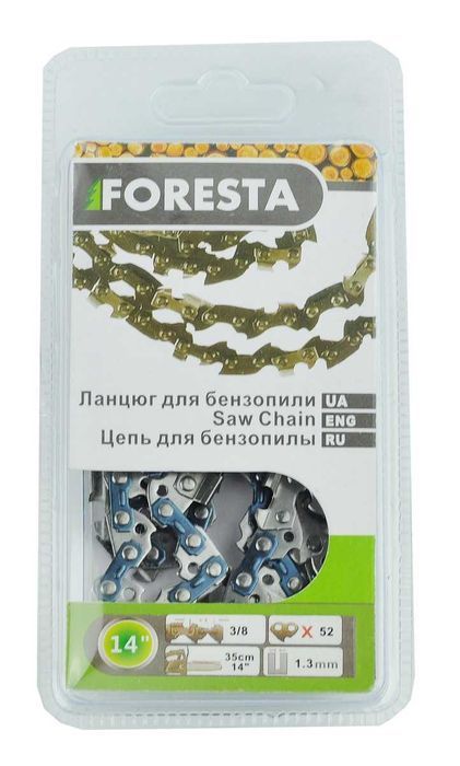 Цепь  52 ланки (26 зубів) Foresta крок 3/8 паз 1,3 код : цепш666