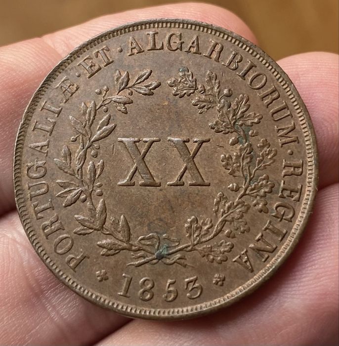 Moeda XX Reis D MARIA II - 1853